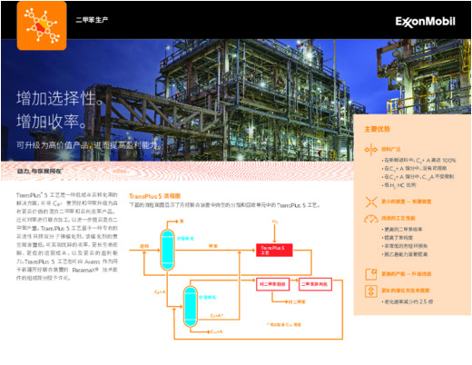 了解埃克森美孚的分子筛催化剂如何实现 TransPlus 5 工艺，并转而带来卓越的收率、更长的周期、更低的运营成本和更高的盈利能力。